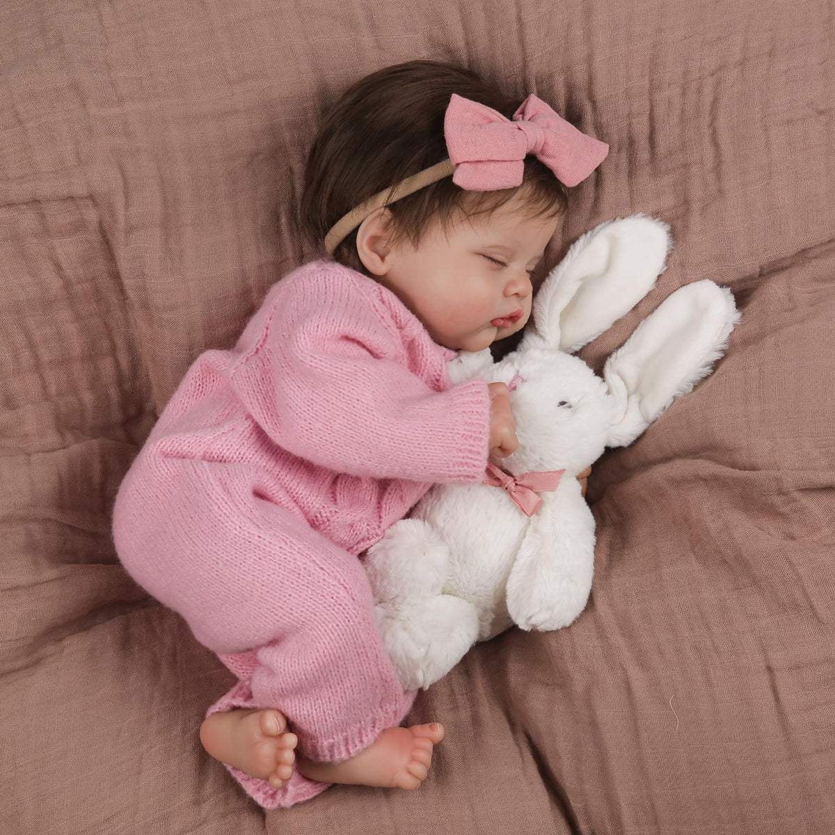 WOOROY Realistic Reborn Doll 18in pink outfit inspires gentle nurturing play.