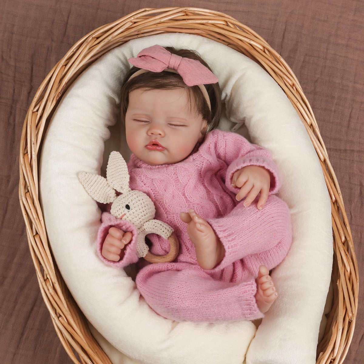WOOROY Realistic Reborn Doll 18in weighted soft body for comforting hugs.