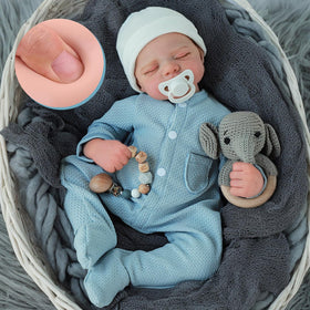 WOOROY reborn baby doll face close-up with lifelike details for nurturing play