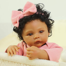WOOROY Reborn Baby Doll natural African American skin tone for authentic display