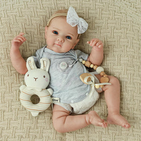 WOOROY magnetic pacifier makes soothing moments during pretend feeding.