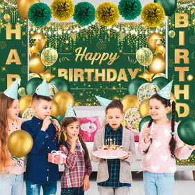 Woosytoo emerald green porch sign banner for outdoor milestone celebrations.
