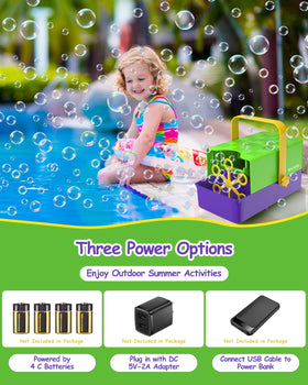 WOOYE Bubble Machine dual-speed motor for quiet or abundant bubbles.