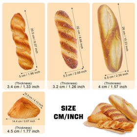 Close-up of Woration faux baguette showing realistic crust texture for photography.