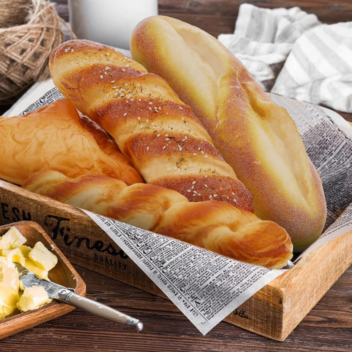 Woration bread models arranged in a kitchen scene for showroom ambiance.