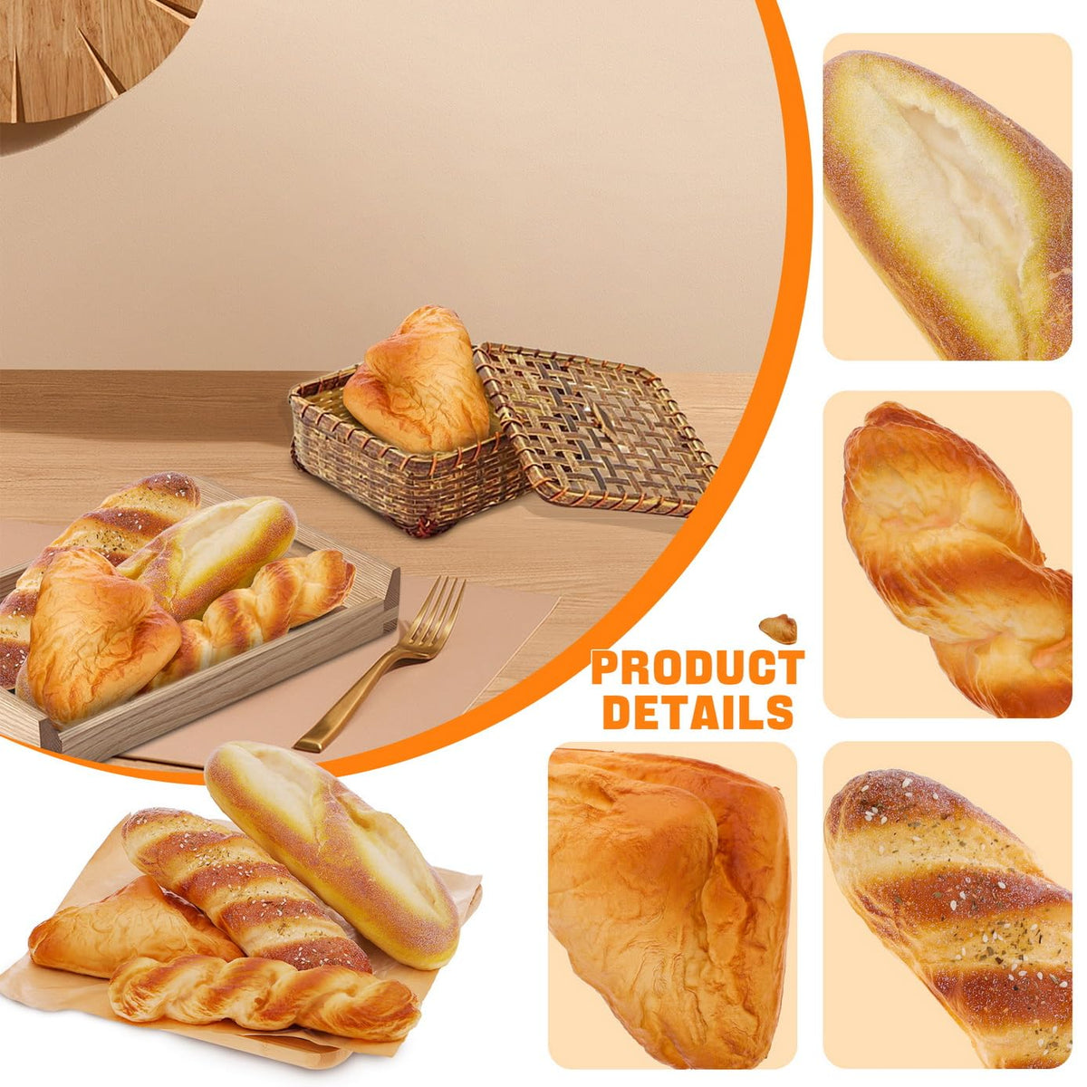 Four-piece Woration bread display in varying sizes for flexible styling.
