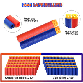 Wordot foam darts 200-pack features soft sponge bullets for safer Nerf games.