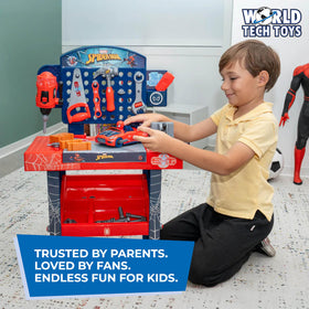 Compact workshop storage helps tidy play space and quick setup.