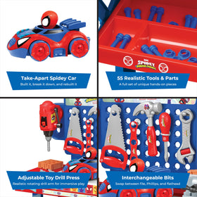 Tools collection with drill press for real-world motor skill exploration