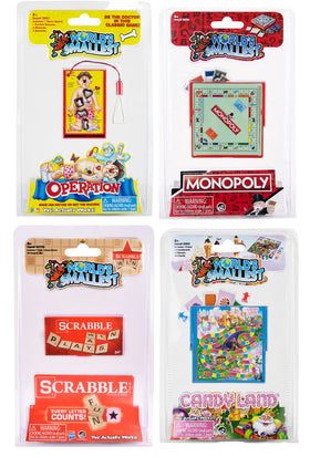 World's Smallest Monopoly pocketboard close-up for travel-friendly family play.