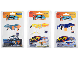 World's Smallest Nerf N-Strike Vulcan blaster in action for on-the-go battles.