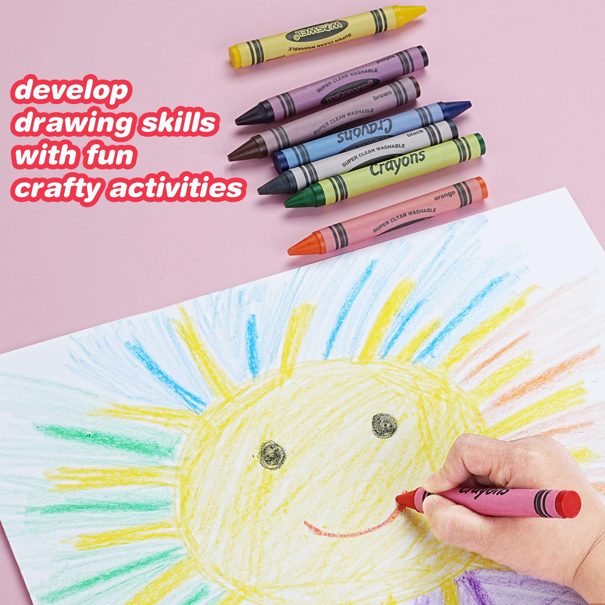 WOSWEL crayons ideal for coloring books and school projects