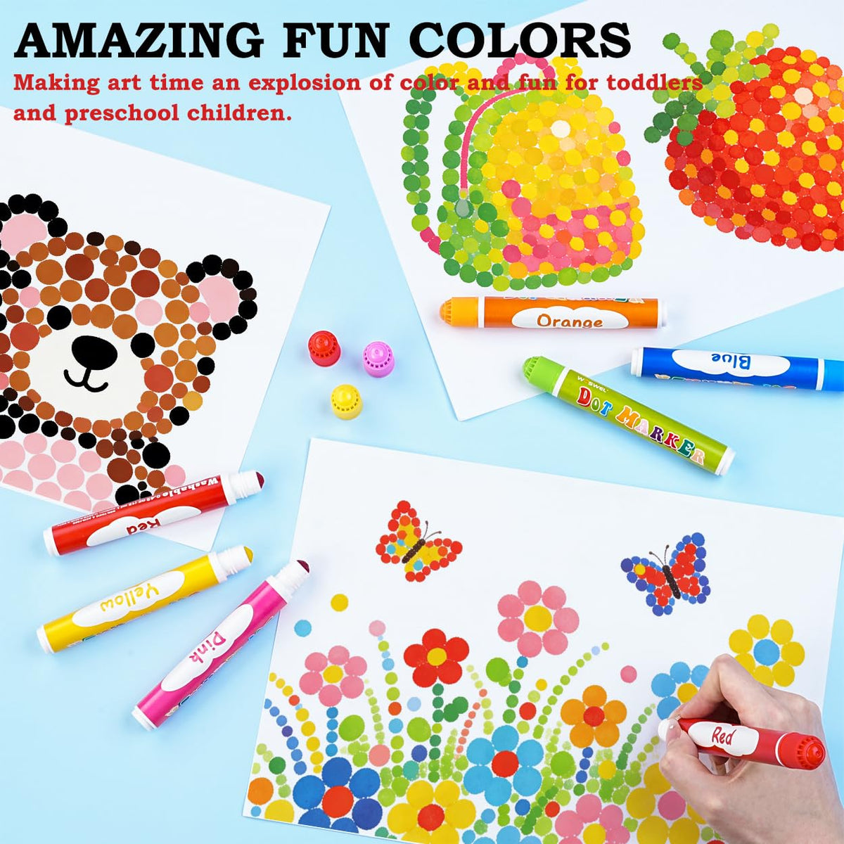 WOSWEL dot-markers classroom-friendly set for group activities.