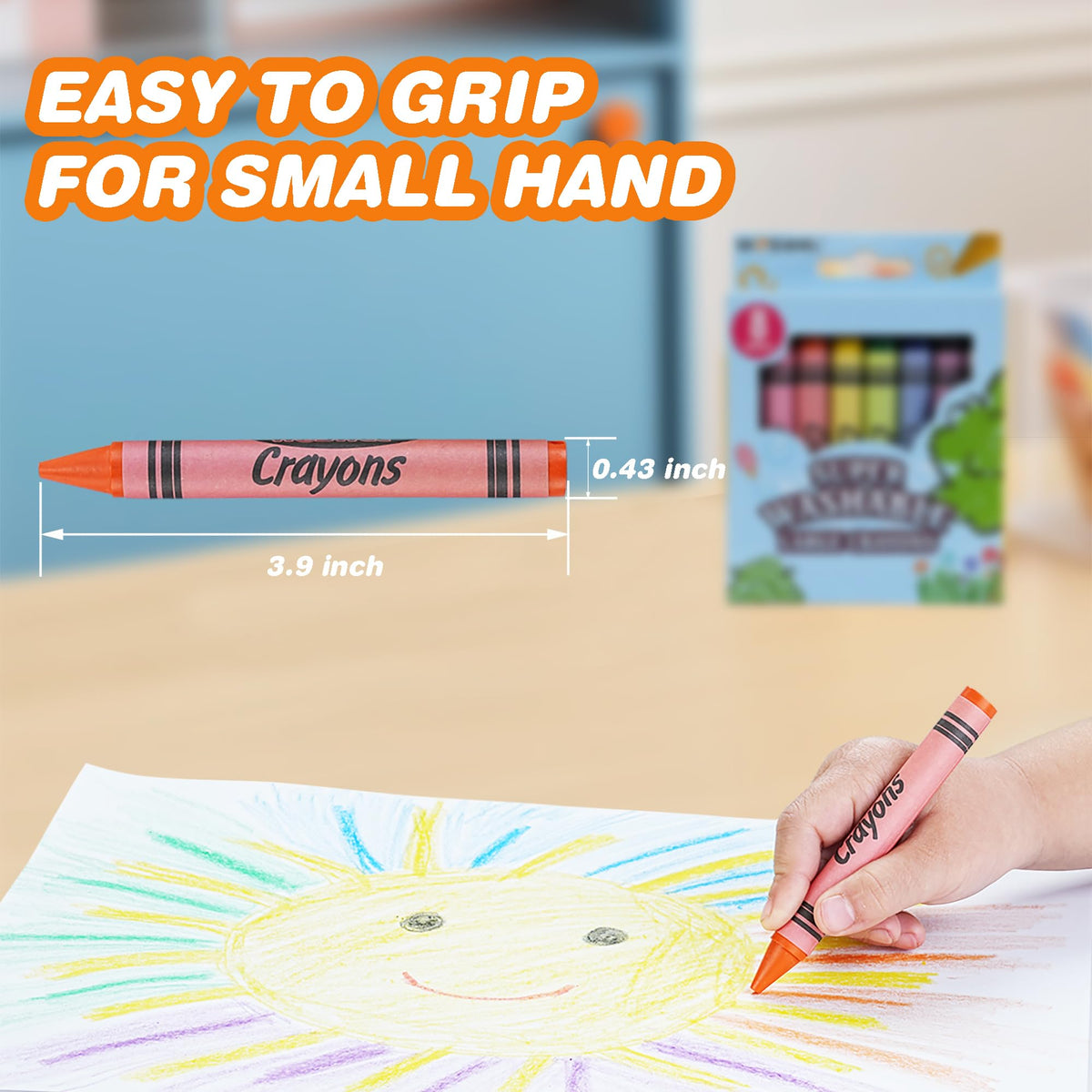 WOSWEL jumbo crayons easy-grip for toddlers drawing