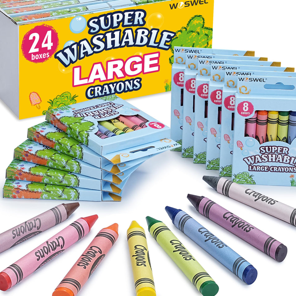 WOSWEL jumbo crayons 24-pack displayed for kids' art time