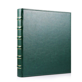 WOT I vintage leather card binder cover in dark green protects cards with sophisticated display.