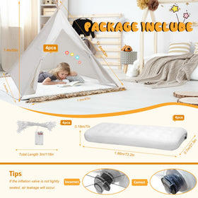 WOUDY teepee tents with light string at night for cozy ambience