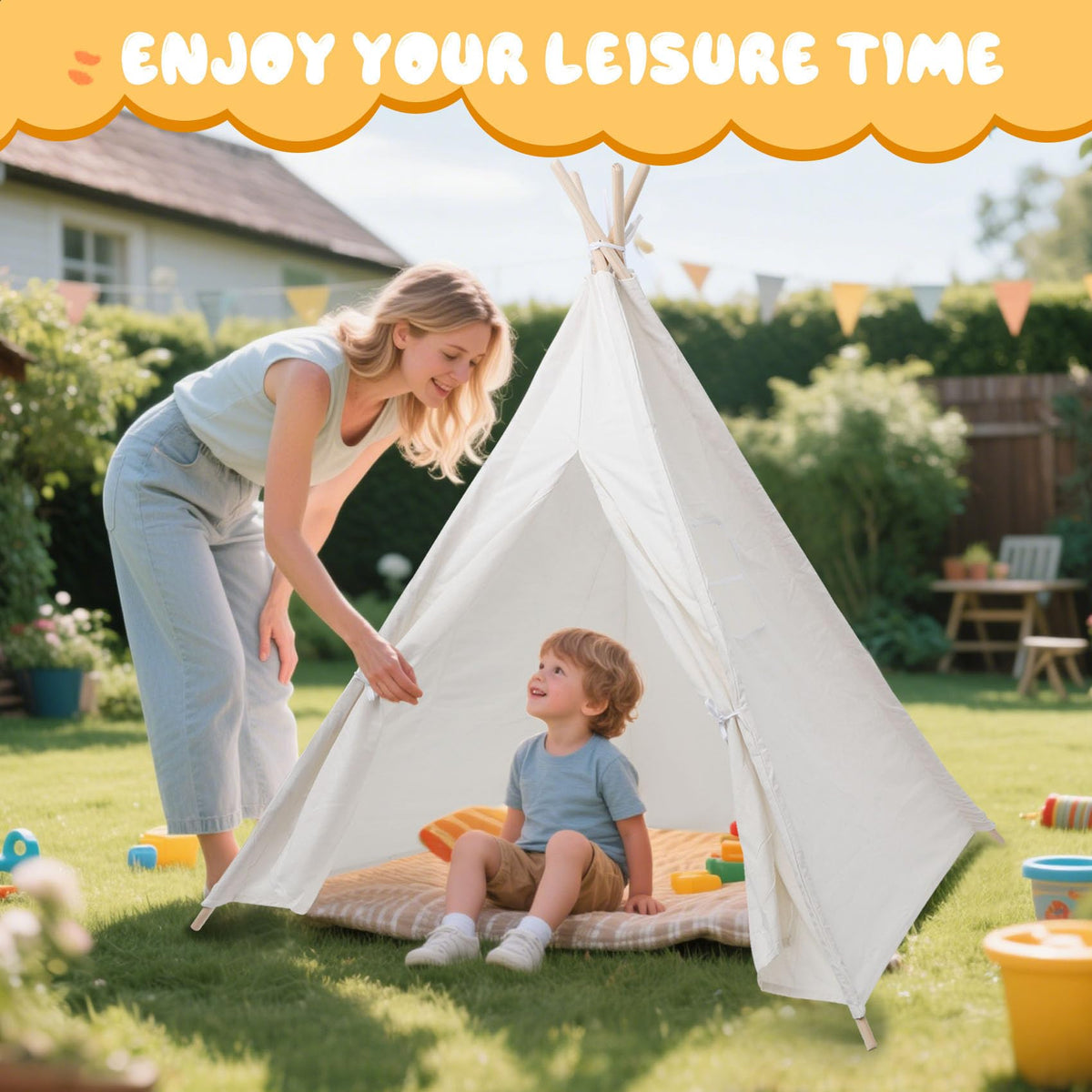 WOUDY tent poles provide stability for safe sleepovers