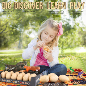 Close-up of dig tools and brush for careful excavation by kids