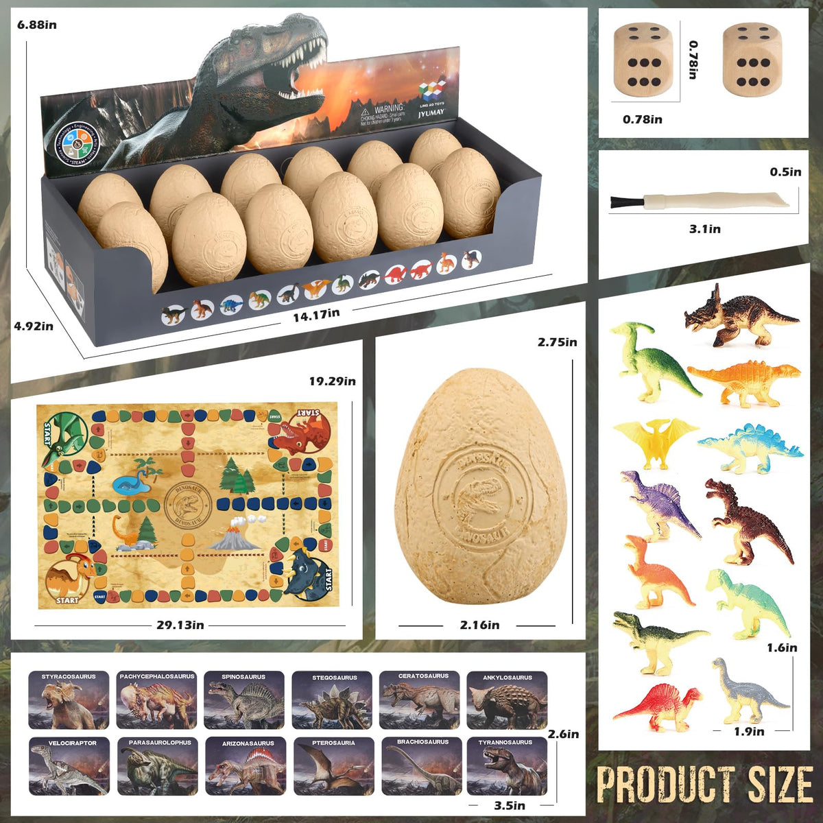 Gift-ready Dino Dig kit packaging for birthdays or Easter