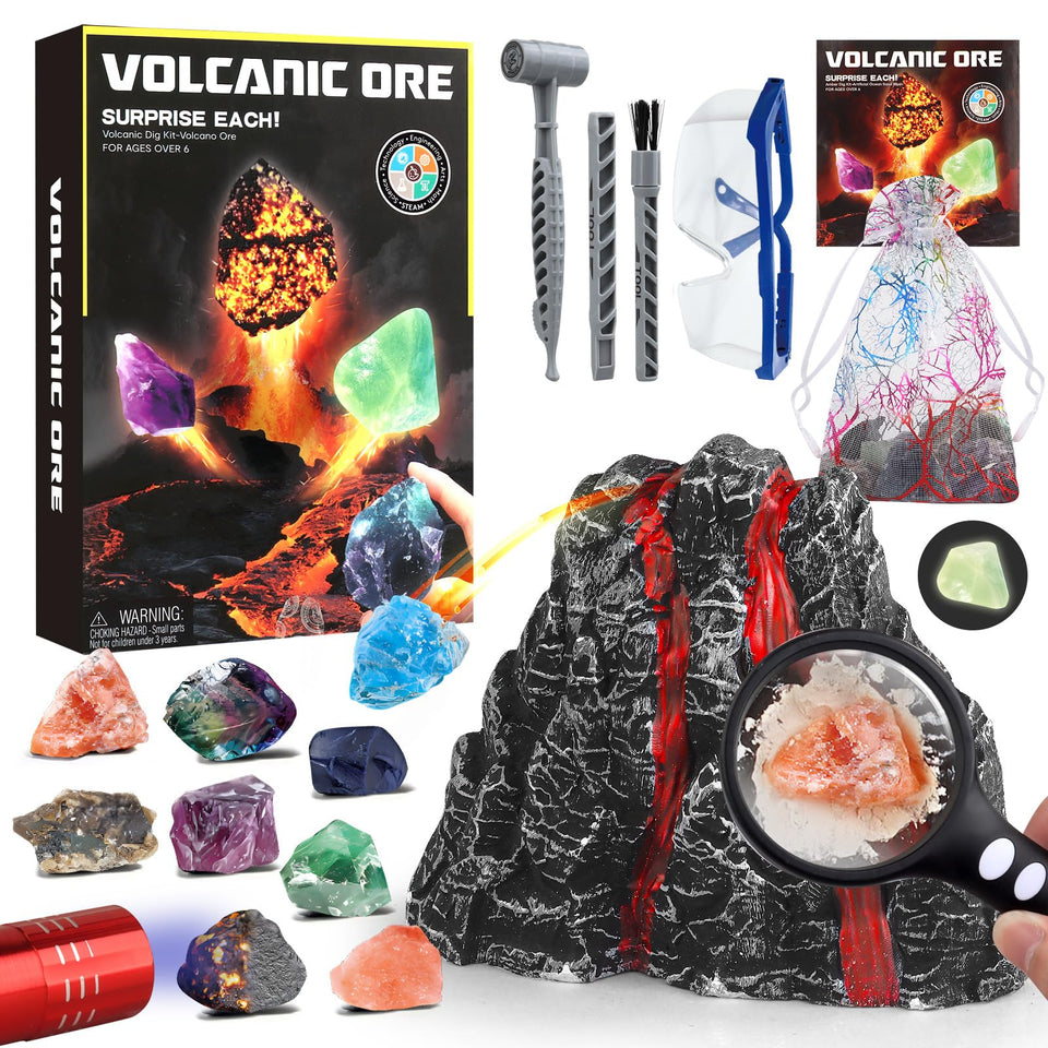 Woumserta Volcano Dig Kit box view showing inviting excavation setup