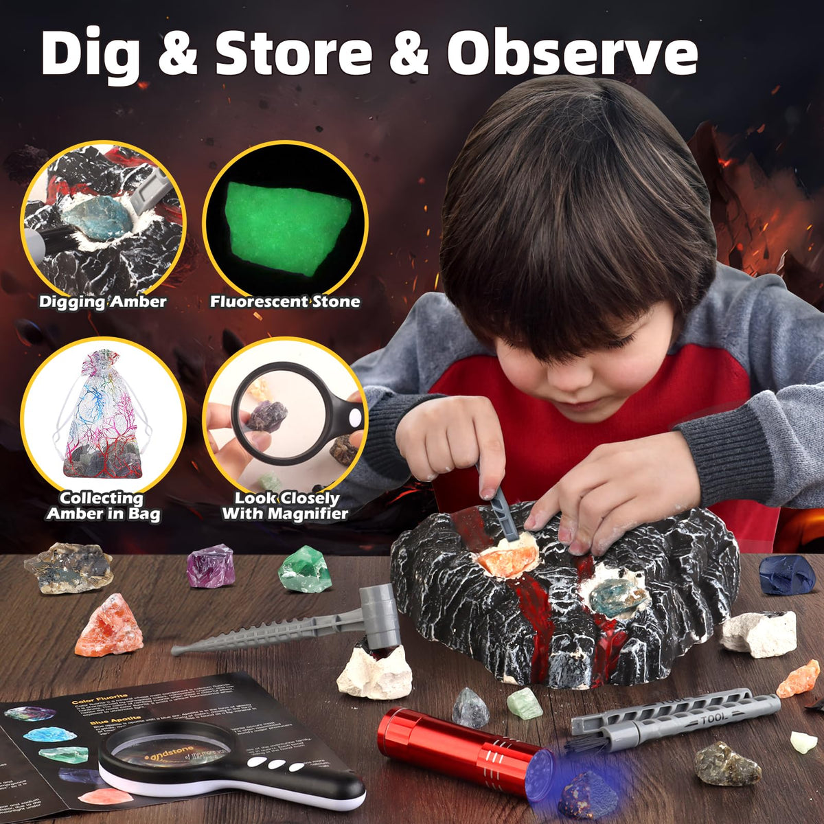 Woumserta Volcano Dig Kit tools set for precise digging