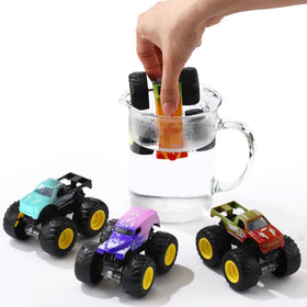 Wovnet color-changing car front view, ideal bath time toy for imaginative play.