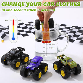 Wovnet color-changing car top view, highlights collectability and play from above.