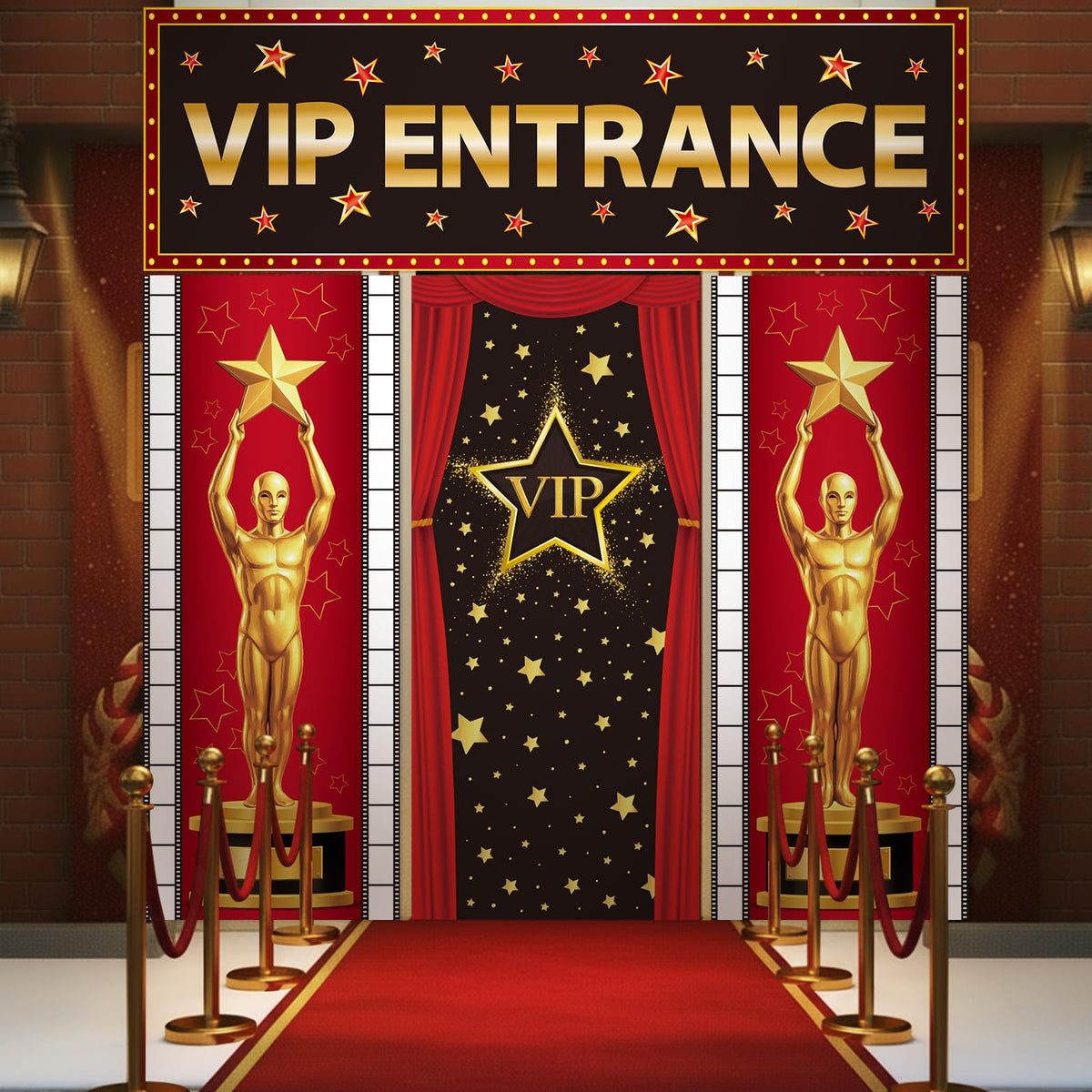 WovWeave VIP Entrance door setup shows complete, reusable decoration kit