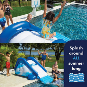 WOW Sports Cascade slide features heavy-gauge vinyl for durable outdoor use.