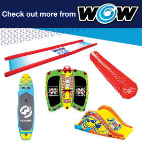 WOW Sports blue noodle with ergonomic texture improves grip and comfort during pool time.