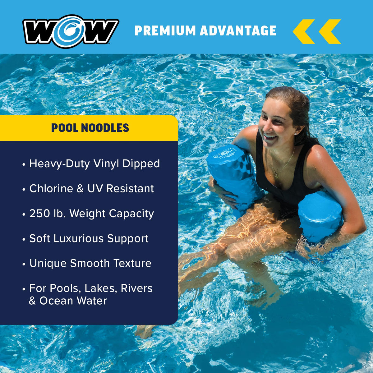 WOW Sports jumbo noodle ideal for water games and lounging