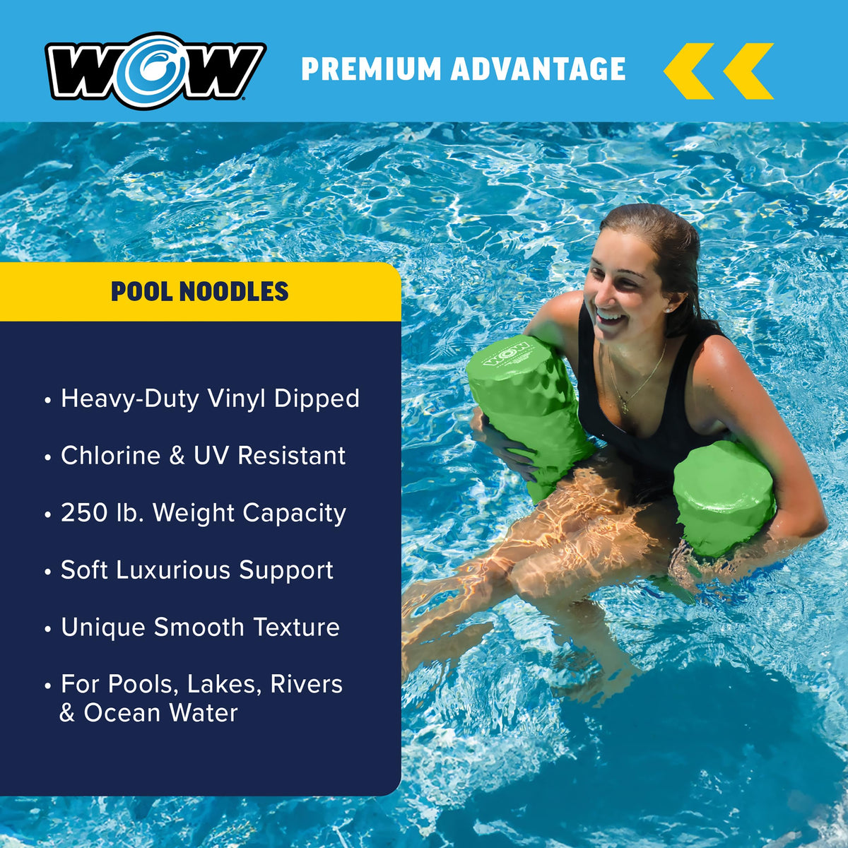 WOW Sports triple-dip coating withstands UV and wear in outdoor pools