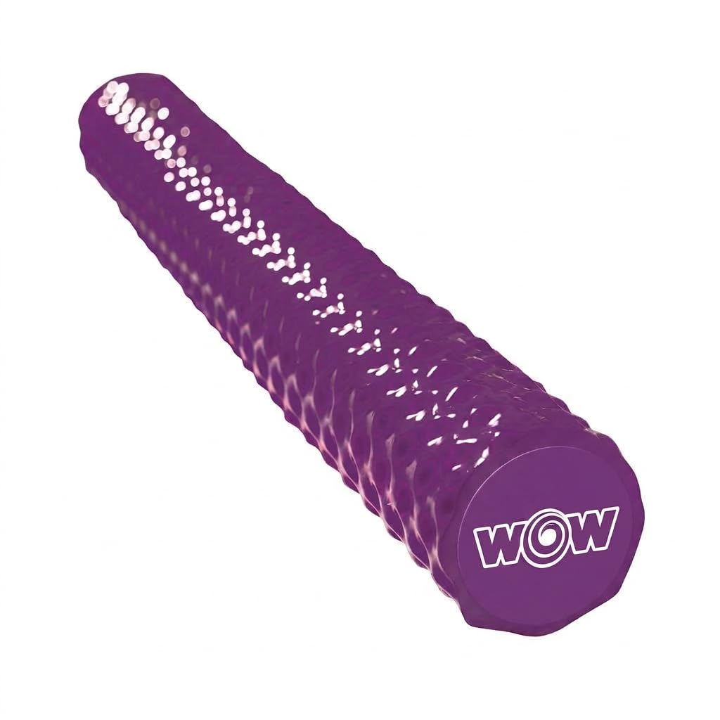 WOW Sports vinyl-coated pool noodle in purple with extra buoyancy for lounging