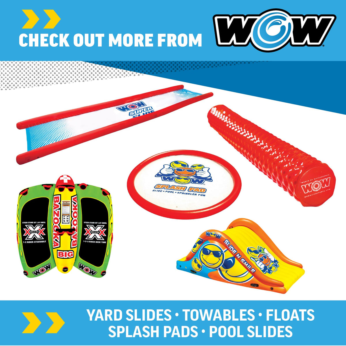 WOW Sports Wiggler slide teal-white design adds stylish backyard vibes.