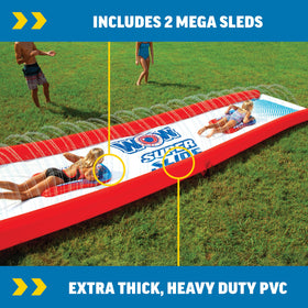 WOW Sports zigzag sprinkler system for continuous water flow on the slide
