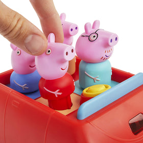 Four Peppa Pig figures included with the Clever Car for imaginative play.