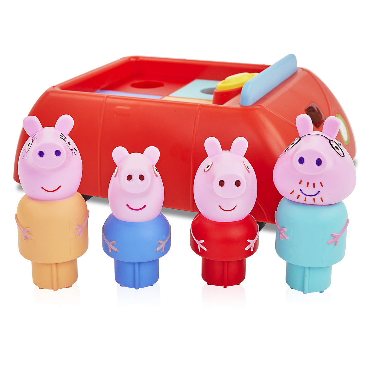 Peppa Pig's Clever Car lights and sounds active during playtime.