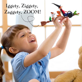 WOW! STUFF Room On The Broom Frog figure supports interactive storytelling sessions.