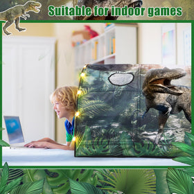 Wowangce Dinosaur Bed Tent curtains enhance privacy and whimsy in the bedroom