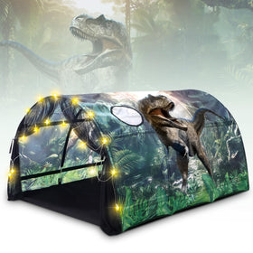Wowangce Dinosaur Bed Tent layout reveals a spacious play area for imaginative adventures
