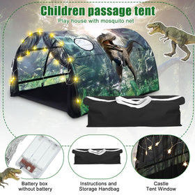 Wowangce Dinosaur Bed Tent lights add cozy ambience for stories and evenings