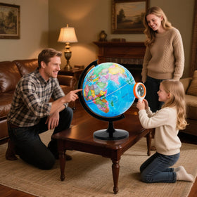 WOWESOTICA World Globe map-detail close-up highlighting countries, capitals, and continents for study