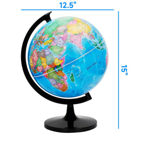 WOWESOTICA World Globe stand-base enables smooth rotation on a sturdy desk setup