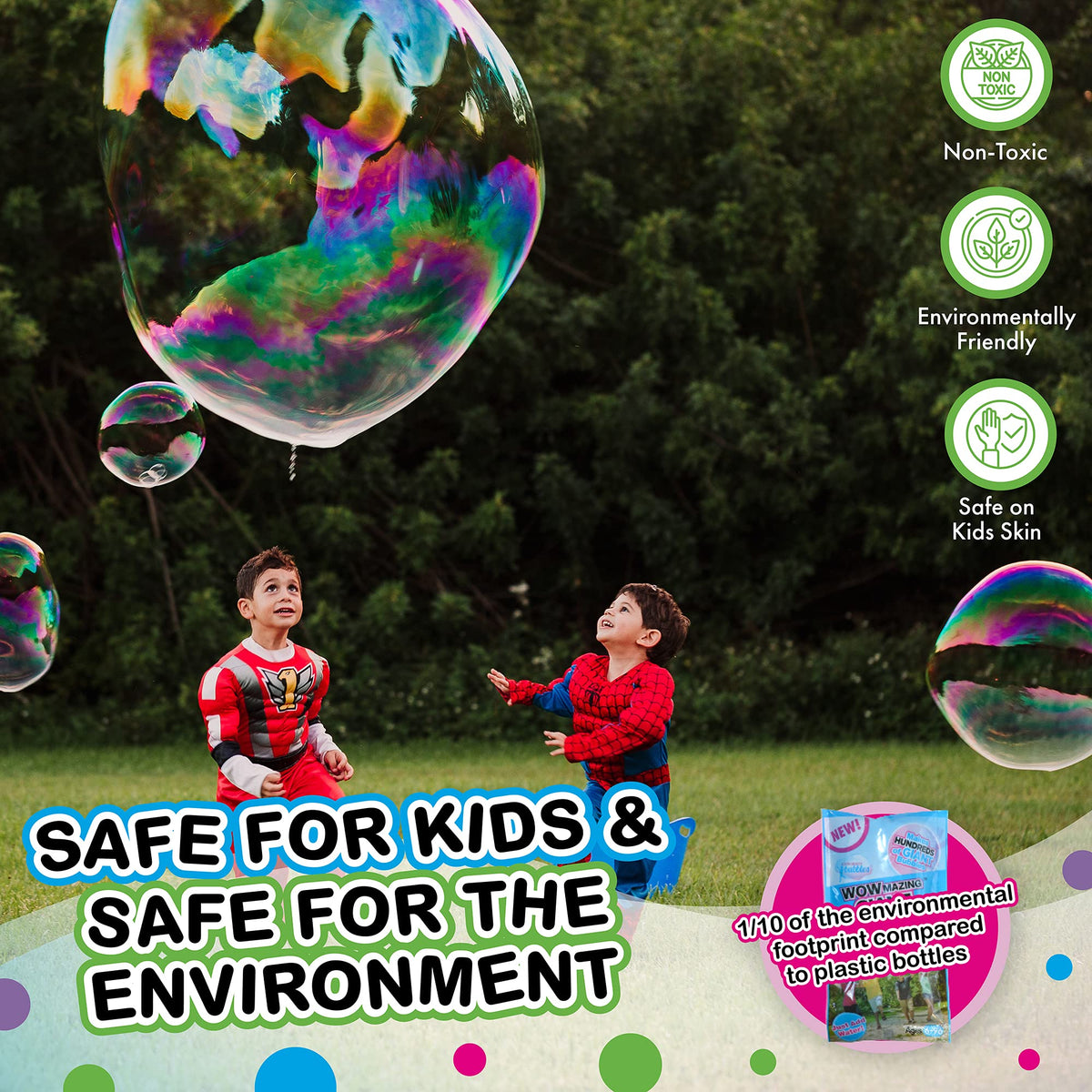 WOWMAZING kid friendly design supports easy, safe bubble play