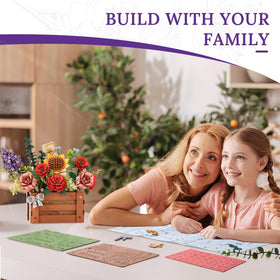 Botanical decor on a desk featuring Wowood wooden blooms long-lasting display