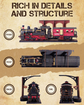 Wowood Steam Train wooden pieces close-up highlighting natural grain and durability
