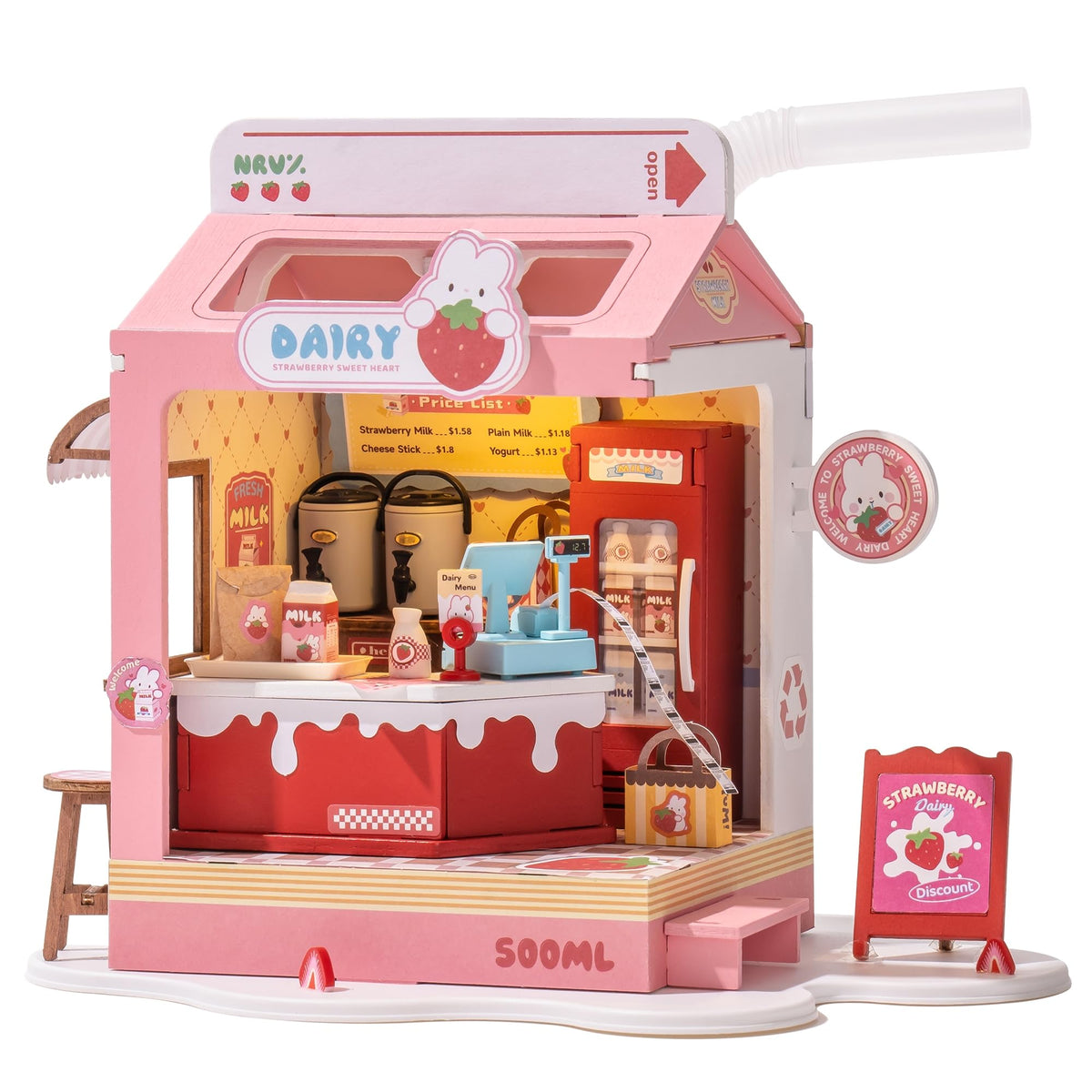 Wowood Strawberry Milkbox kit unboxed for a cozy craft session.