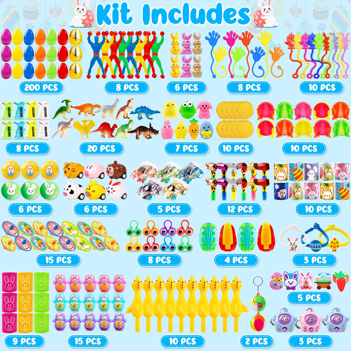 WOWSCAN Prefilled Easter eggs with toy-filled surprises