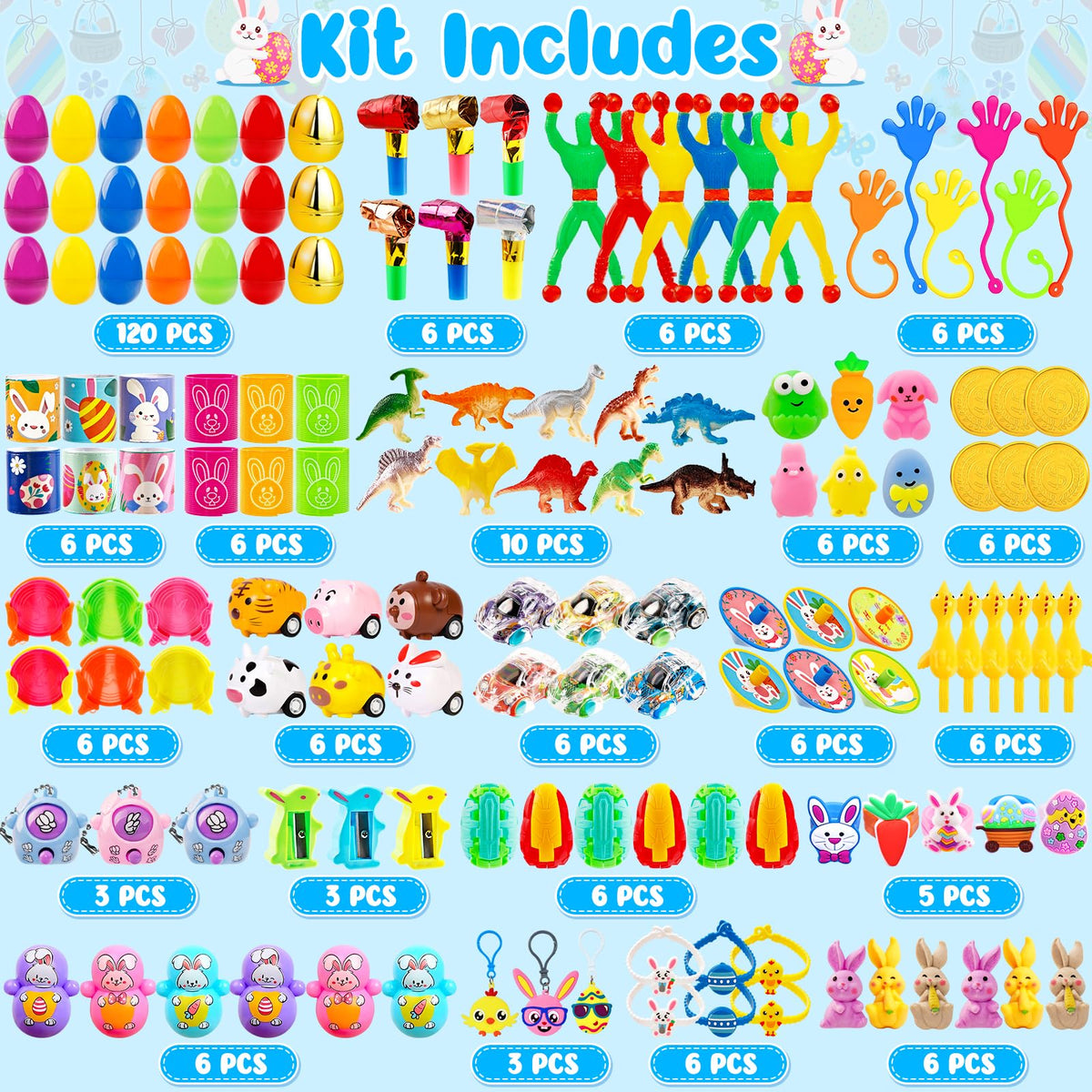 WOWSCAN Prefilled Easter eggs with toys for easy, quick FUN.